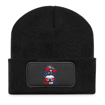 Cuba Pride & Home - Design du drapeau de Cuba - Beanie recyclé à patch - noir - Devant