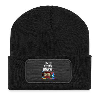 Pyro Drôle Drôle de Feux d’artifice Réveillon du Nouvel An - Beanie recyclé à patch - noir - Devant
