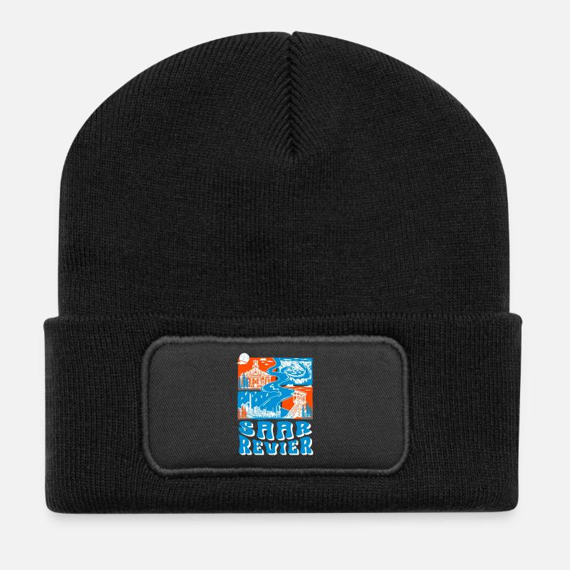 Sarre. Chemise Saarland – Saar Revier Design - Beanie recyclé à patch - noir