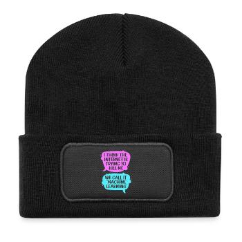 GPT Programmierer Coder - Recycelte Patch Beanie - Schwarz - Vorne