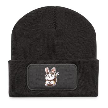 Steampunk Bunny Messenger Rucksack Steam - Recycelte Patch Beanie - Dunkelgrau - Vorne