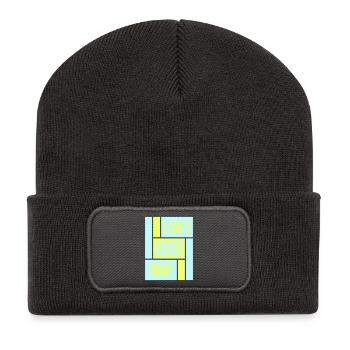 I Can't Adult Today Lustig Erwachsen Spruch Logo - Recycelte Patch Beanie - Dunkelgrau - Vorne