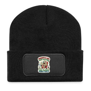 Horrorfilm Diät Popcorn Humor - Recycelte Patch Beanie - Schwarz - Vorne