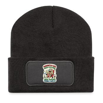 Horrorfilm Diät Popcorn Humor - Recycelte Patch Beanie - Dunkelgrau - Vorne