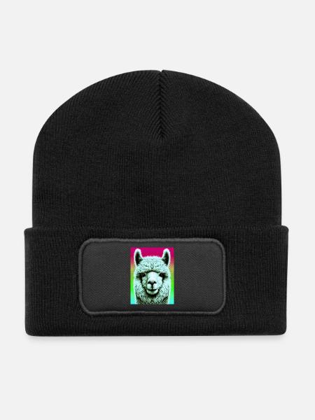 Alpaga - Beanie recyclé à patch - noir