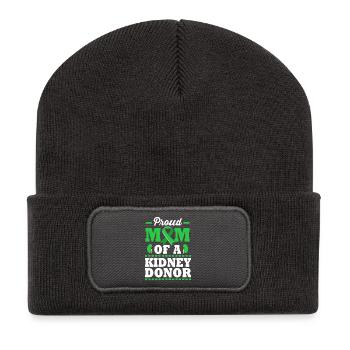 Nierenspender Transplantation Organspende - Recycelte Patch Beanie - Dunkelgrau - Vorne