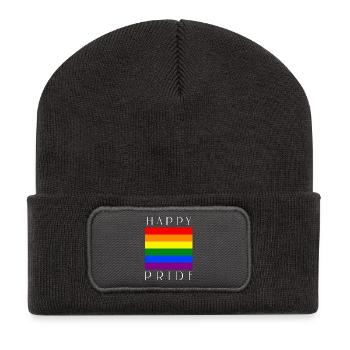 HAPPY PRIDE Rainbow lgbtqia+ - Recycled Patch Beanie - dark grey - Front