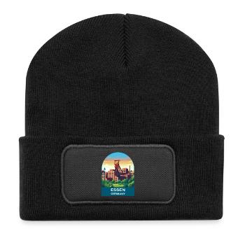 Essen Germany Zollverein Industrial Travel Art - Recycled Patch Beanie - black - Front