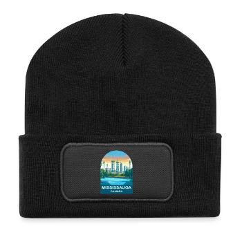 Mississauga, Kanada Absolute Towers Reisekunst - Recycelte Patch Beanie - Schwarz - Vorne