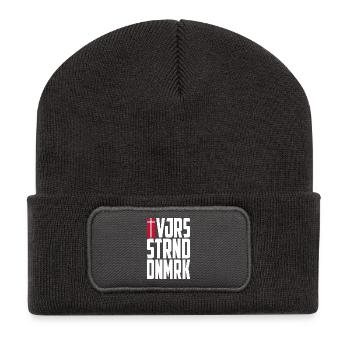 Vejers Strand Dänemark - Recycelte Patch Beanie - Dunkelgrau - Vorne