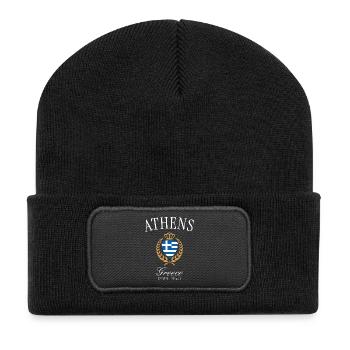 Couronne d’armoiries d’Athènes en Grèce – Souvenir de voyage - Beanie recyclé à patch - noir - Devant