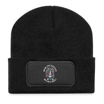 Bruh Prüfung du schaffst das Schule Motivation - Recycelte Patch Beanie - Schwarz - Vorne