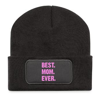 Beste Mama aller Zeiten Muttertag - Recycelte Patch Beanie - Dunkelgrau - Vorne