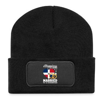 Dominican Republic Flag Dom Rep Pride - Recycled Patch Beanie - black - Front