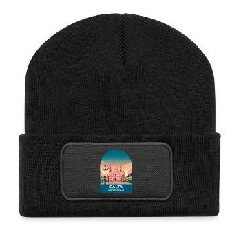 Salta Argentina Colonial City Travel Art - Recycled Patch Beanie - black - Front