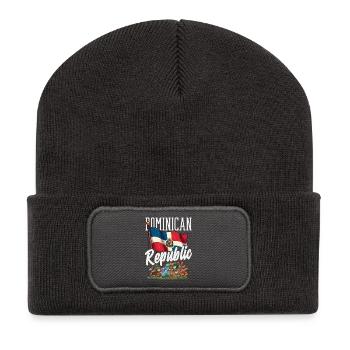 Drapeau de la République dominicaine Dom Rep Pride - Beanie recyclé à patch - charbon - Devant