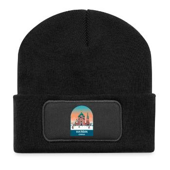 Harbin China Saint Sophia Vintage-Schneereisekunst - Recycelte Patch Beanie - Schwarz - Vorne