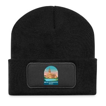 Belo Horizonte Brazil Vintage Travel Poster - Recycled Patch Beanie - black - Front