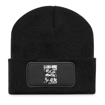 No Drama Llama Comic Vibes - Recycelte Patch Beanie - Schwarz - Vorne