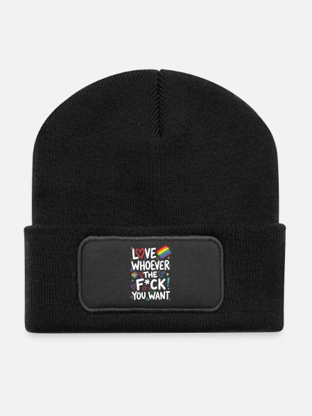 LGBT-Pride-Monat – Liebe wen zum Teufel du willst - Recycelte Patch Beanie - Schwarz