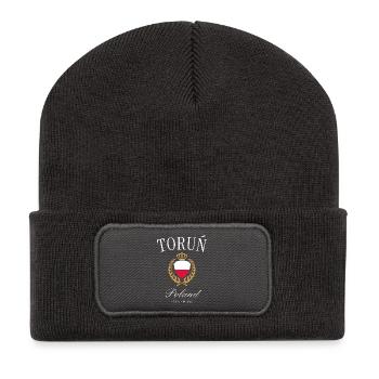 Toruń Poland Coat of Arms Crown – Travel Souvenir - Recycled Patch Beanie - dark grey - Front