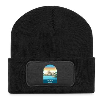 Doha Qatar Museum of Islamic Art Travel Design - Recycled Patch Beanie - black - Front