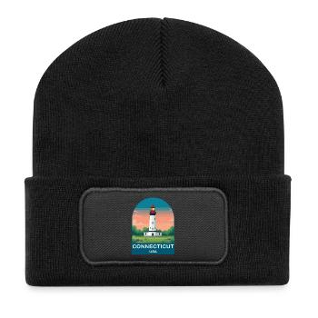 Connecticut USA Vintage Travel Poster Art - Recycled Patch Beanie - black - Front