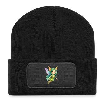 Fée Verte des Feuilles et des Ailes - Beanie recyclé à patch - noir - Devant
