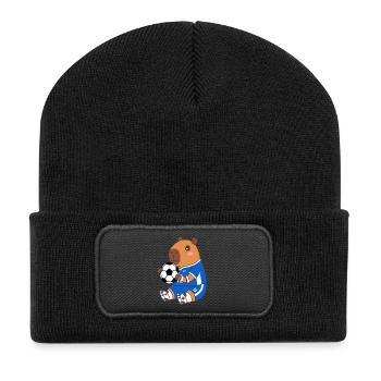 Capy Soccer Mascot Jersey -  Apparel Gifts  - Recycled Patch Beanie - black - Front