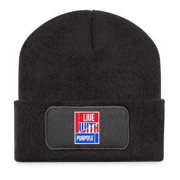 Vivre avec un but motivation sensée Mentalité dire - Beanie recyclé à patch - charbon - Devant