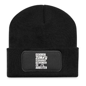 Geschraubt statt gezwungen - Recycelte Patch Beanie - Schwarz - Vorne
