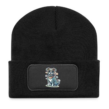 Cool Pitbull in Sunglasses - Cute Pitbull Love Dog - Recycled Patch Beanie - black - Front
