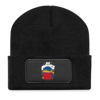 In Movies We Trust Cinema Popcorn - Recycled Patch Beanie - black - Front