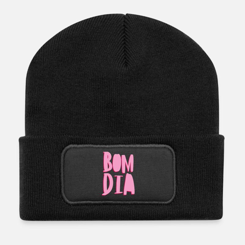bom dia - Recycelte Patch Beanie - Schwarz