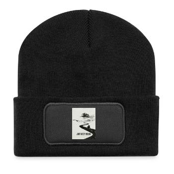 Just Keep Riding Motorcycle Adventure - Recycled Patch Beanie - black - Front
