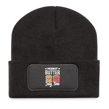 Look Partner Beurre de Cacahuète & Confiture Design - Beanie recyclé à patch - charbon - Devant