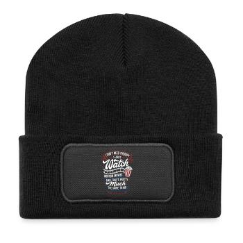 Les films d’horreur sont ma citation thérapeutique - Beanie recyclé à patch - noir - Devant