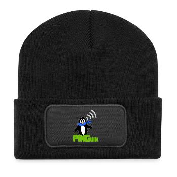 PINGuin Nerd blague Geek Humour IT - Beanie recyclé à patch - noir - Devant