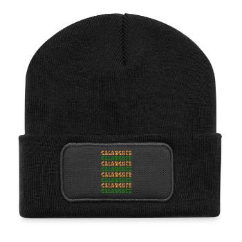 Motifs de calangute Vagues Impression - Beanie recyclé à patch - noir - Devant
