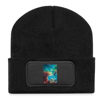 Explosion des couleurs de la nébuleuse cosmique - Beanie recyclé à patch - noir - Devant