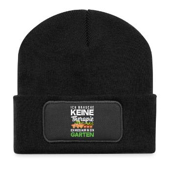 Keine Therapie Nur Garten - Recycelte Patch Beanie - Schwarz - Vorne