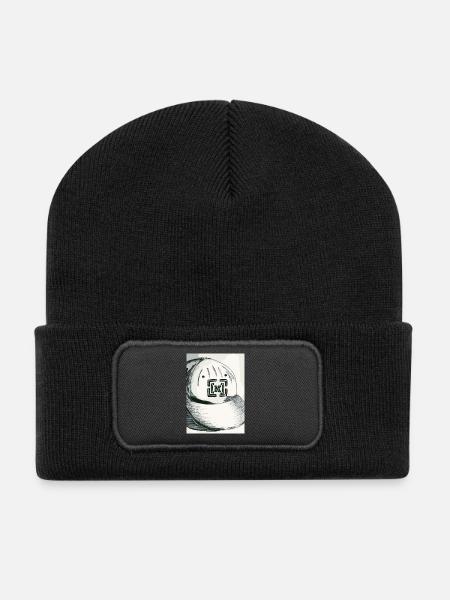 Mütze aus grauen Farbtönen - Recycelte Patch Beanie - Schwarz