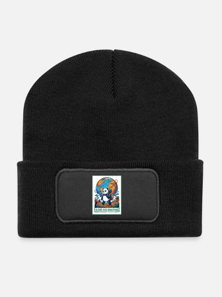 Seul et sans peur - Beanie recyclé à patch - noir