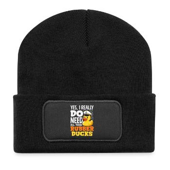 Motifs drôles de canards Citons amoureux de canards - Beanie recyclé à patch - noir - Devant
