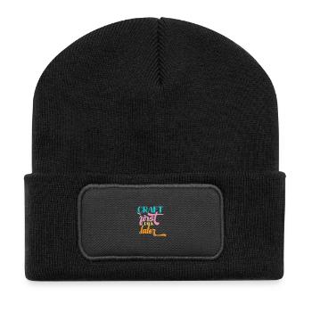 Craft first, talk later - Recycled Patch Beanie - black - Front