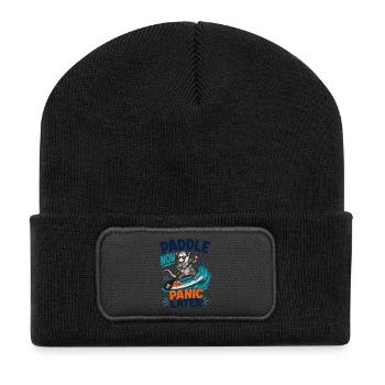 Impression arrière | SUP Paddleboard Board Stand Up Paddle - Beanie recyclé à patch - noir - Devant