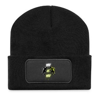 DuGegenDich Duell - Recycelte Patch Beanie - Schwarz - Vorne