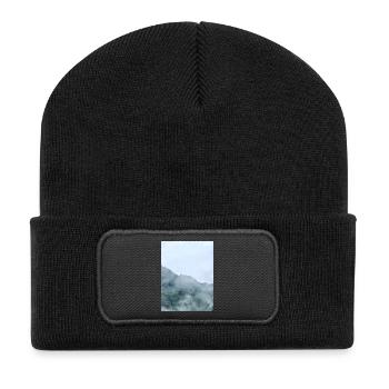 Misty Mountain Fog Landscape - Recycled Patch Beanie - black - Front