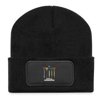 Leiter vom Rechenzentrum Gartenoutfit Gartenarbeit - Recycelte Patch Beanie - Schwarz - Vorne