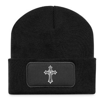 Christen Kreuz - Recycelte Patch Beanie - Schwarz - Vorne